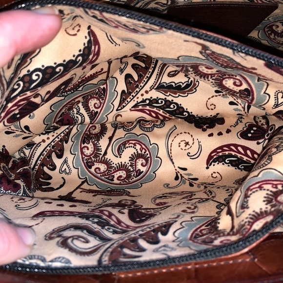 BRIGHTON Alligator Embossed Leather Handbag - Whiskey - Picture 14 of 17